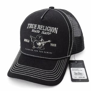 True Religion Trucker Hat – Black Buddha Logo (NWT)